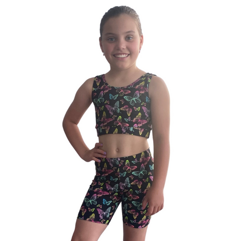 Maisy Croptop Neon Butterfly Child