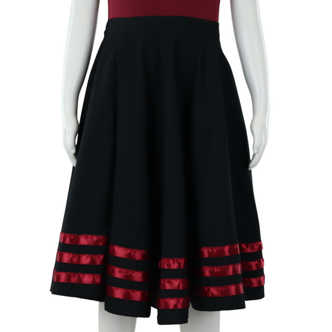 Character Skirt Narrow 3 Ribbons Burgundy