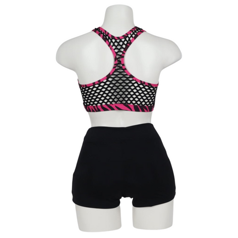 Muscleback Croptop Zebra-Spider Mesh Adult