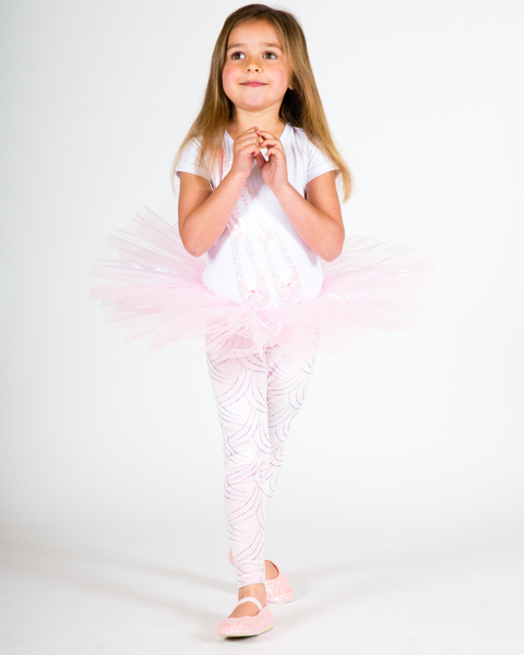 Tee Shirt Applique Ballet Shoe Child