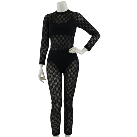 UT146 Lace Full Length Zip BK Adult