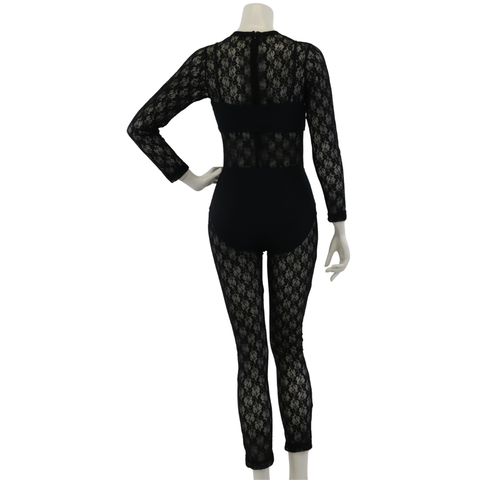 UT146 Lace Full Length Zip BK Adult