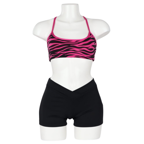 X Back Croptop Zebra Print Adult